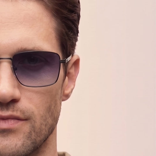 J3308 - SLEEK VANTAGE- HD Polarised Sunglasses for Men - UV400 Protection, Stainless Steel Frame - Gradient Grey Lens - THE MEN THING