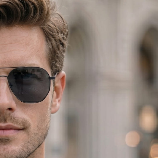 J3347 - AMBER LUXE - HD Polarised Sunglasses for Men - UV400 Protection, Stainless Steel Frame - Black Frame with Black Lens - THE MEN THING