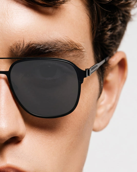 J3362 -JETSETTER VISION - HD Polarised Sunglasses for Men - UV400 Protection, Stainless Steel Frame - Black Frame with Black Lens - THE MEN THING
