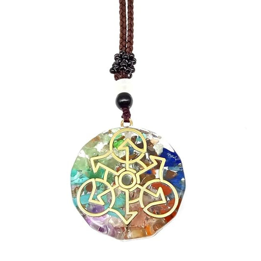 KNOT AURA - Natural Crystal necklace with 30 inch Adjustable Rope Chain for Men & Boys - THE MEN THING
