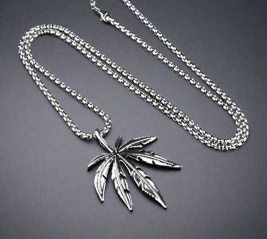 LEAFEN (T) - Pure Titanium Steel Pendant with Stainless Steel 24inch Round Box Chain, European trending Style for Men & Boy — SS Pendant/ Necklace for Men | THE MEN THING