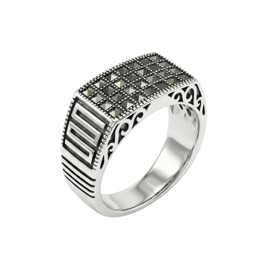LEGION SIGNET RING - Pure Stainless Steel Men’s Steel-Plated Ring (Size : 17-22-27) - THE MEN THING