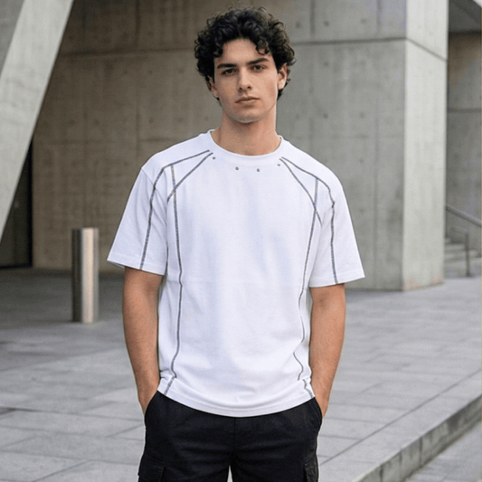 LINEFORM EDGE Oversized T-Shirt - White - THE MEN THING