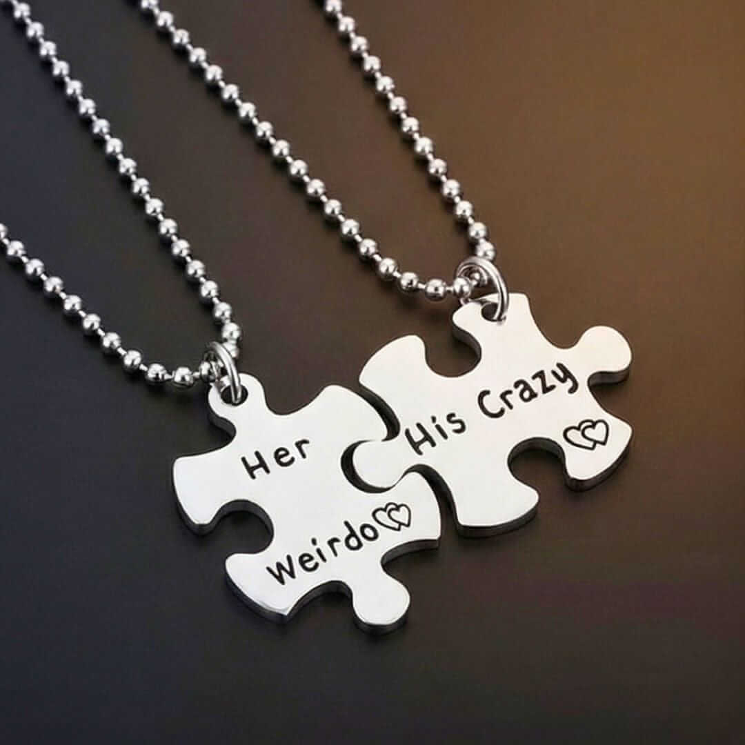 LOVE FIT PUZZLE - Titanium Steel Pendant with 24inch Chain for Men & Boys — SS Pendant/ Necklace for Men | THE MEN THING