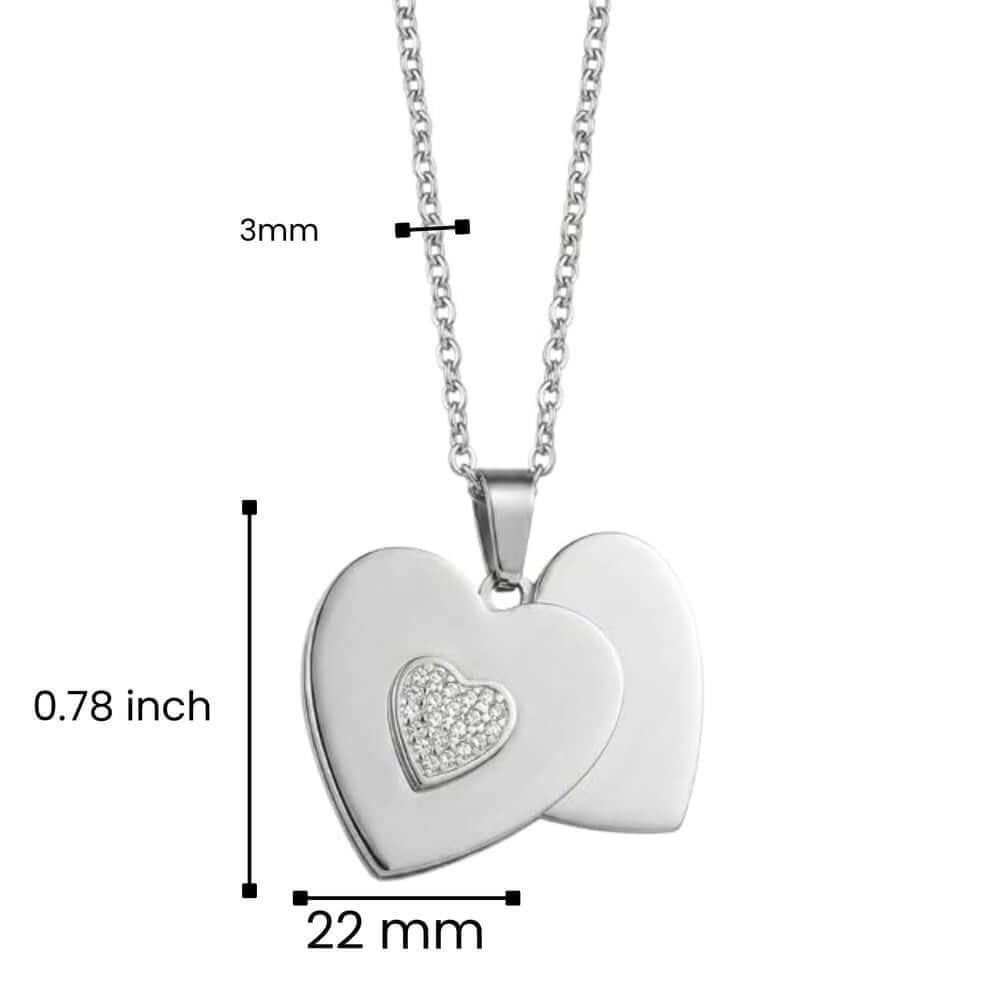 LOVELOCK HEART - Pure Titanium Steel Pendant with 24inch Round Rolo Chain for Men & Boys — SS Pendant/ Necklace for Men | THE MEN THING