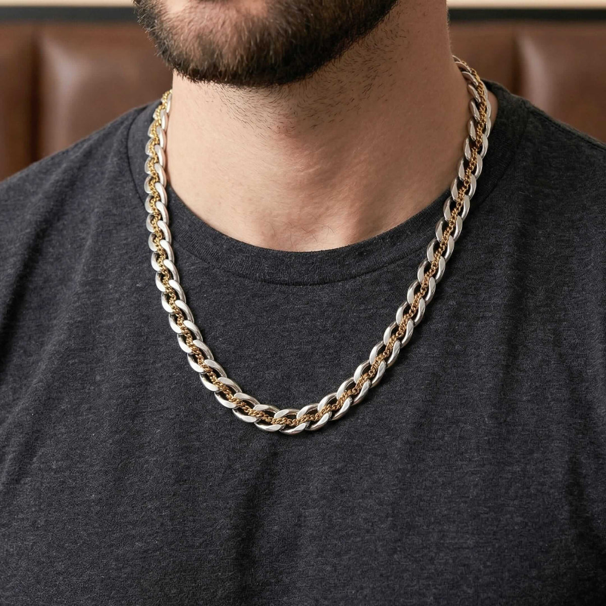 MAJESTA LINK - 10mm Pure Stainless Steel 19 to 21 inch Adjustable Chain for Men & Boys — Chain for Men | THE MEN THING