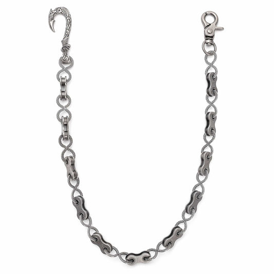 MECHLINK - Antique Steel 12mm Titanium Steel Heavy Biker Chain for Jeans with Lobster Clasps for Men & Boys - 20 inch - THE MEN THING