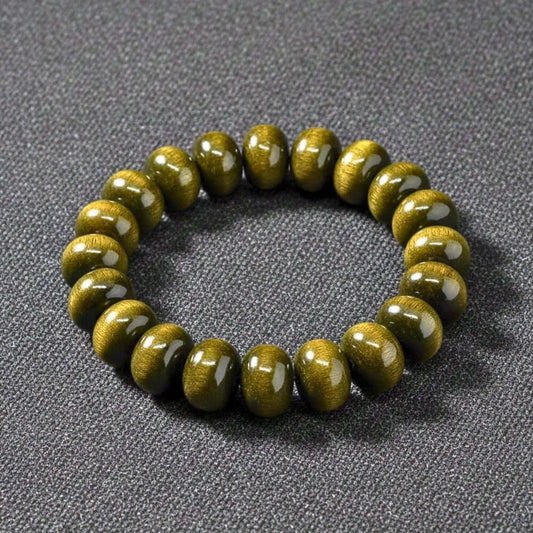 MYSTIC GAZE - 16mm Wooden Beads Bracelet with Natural Stone - Adjustable Bracelet — Bead Bracelet for Men | THE MEN THING