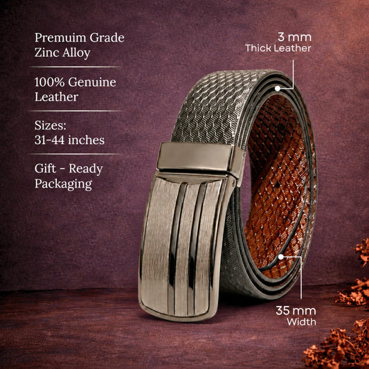 Mens Genuine Leather Belt | 2 in 1 Reversible (Black & Brown) (1 Pc.) - NOVARO - THE MEN THING