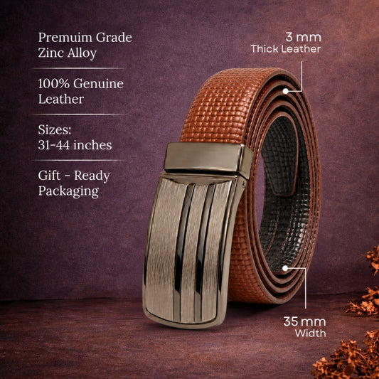 Mens Genuine Leather Belt | 2 in 1 Reversible (Brown & Black) (1 Pc.) - VALTRIX - THE MEN THING