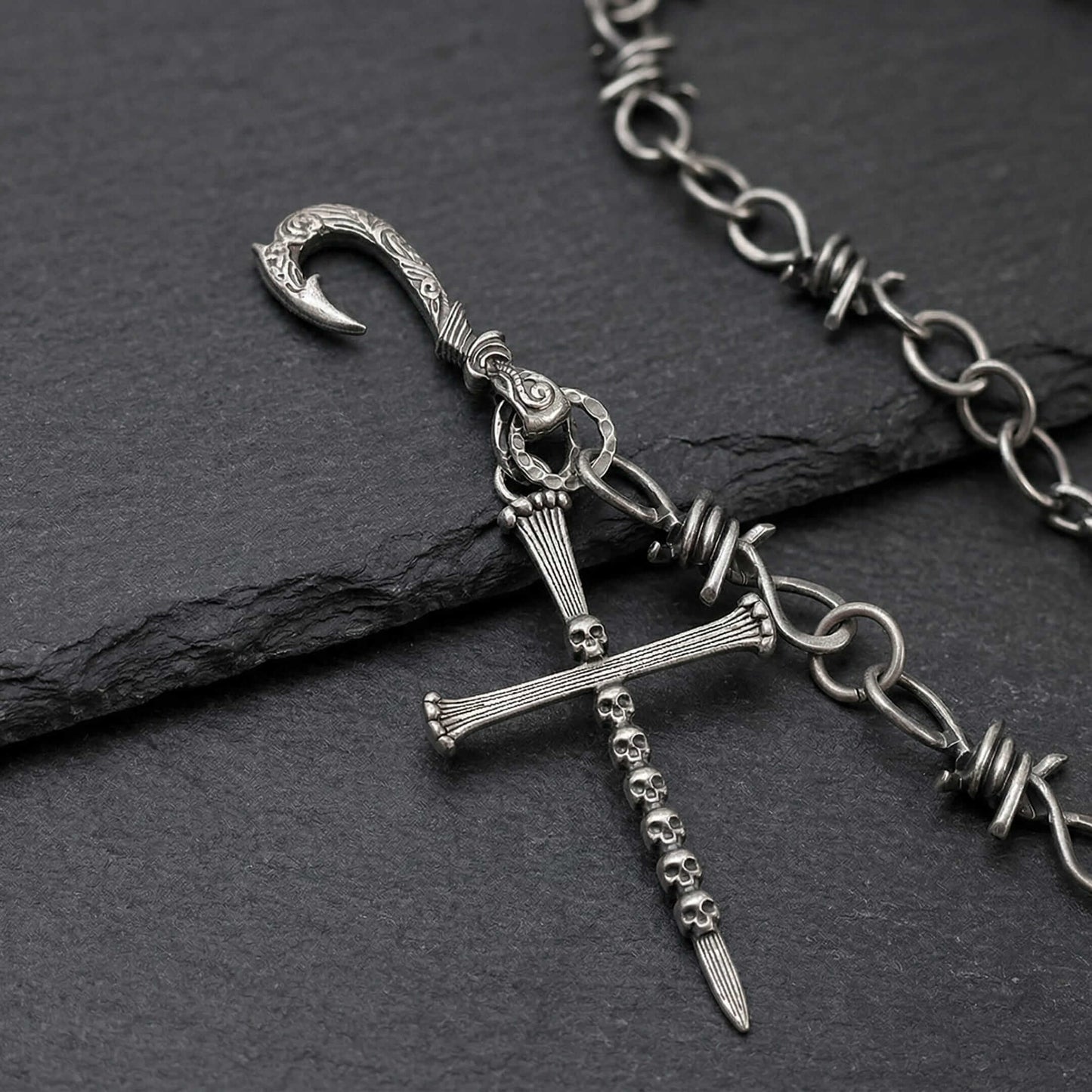NAILCROSS - Antique Steel 12mm Titanium Steel Heavy Biker Chain for Jeans with Lobster Clasps for Men & Boys - 20 inch — Biker Fashion for Men | THE MEN THING