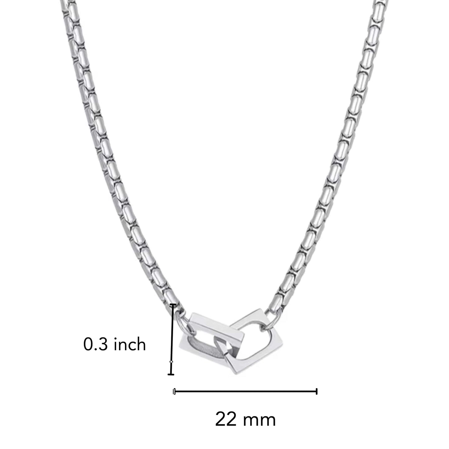 NEXLOCK - 22mm Titanium Steel Pendant with 20 to 22inch 4mm Adjustable Round Box Chain for Men & Boys — SS Pendant with Chain for Men | THE MEN THING