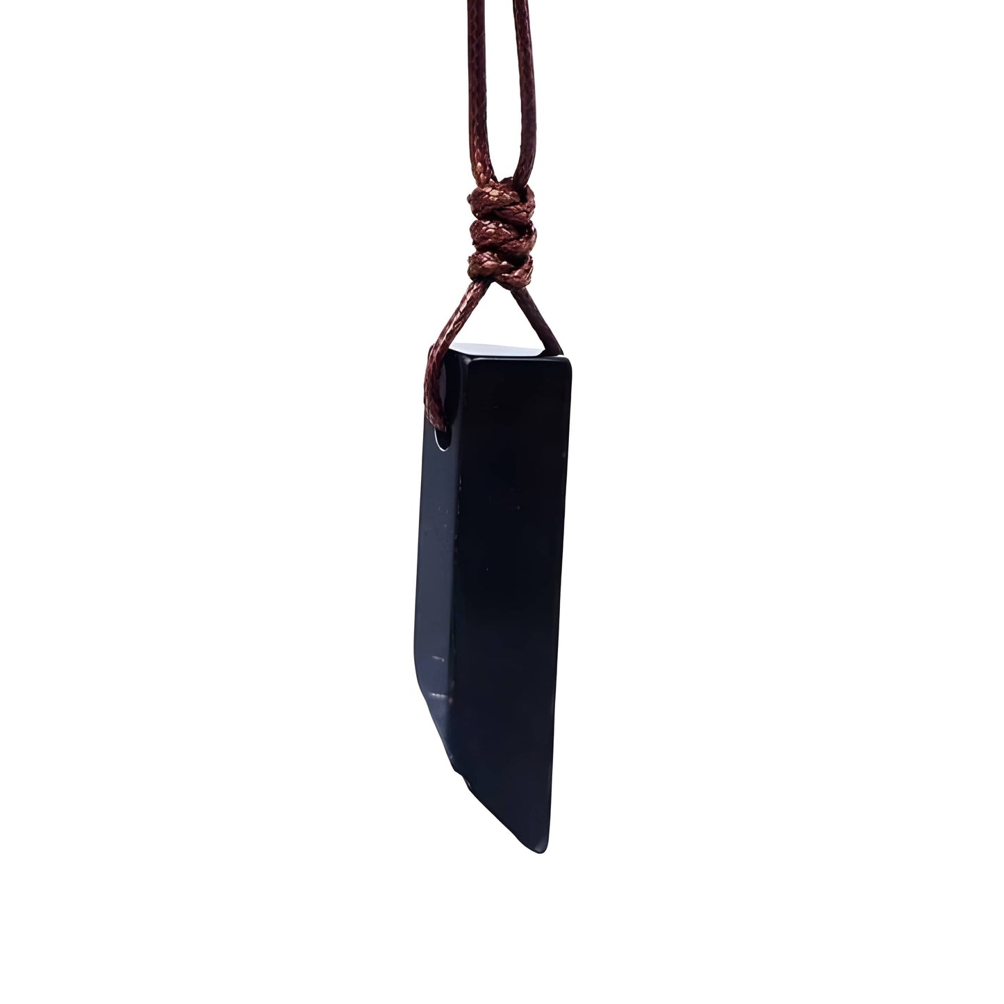 OBSIDIAN ROUGH - Natural Crystal Unshaped Pendant with Adjustable Rope Chain for Men and Boys - THE MEN THING