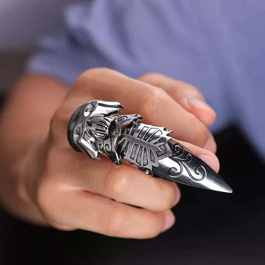 OCTOPOW- Full Finger Adjustable Knuckle Ring - Gothic Octopus King Rules - THE MEN THING