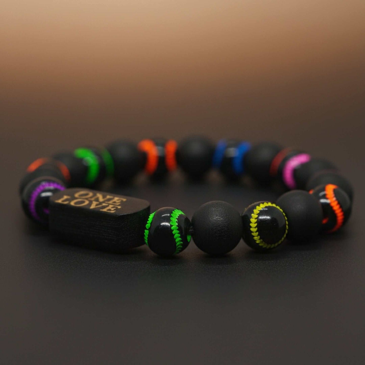 ONE LOVE VIBE - 13mm Beads Bracelet with Natural Stone - Adjustable Bracelet — Bead Bracelet for Men | THE MEN THING