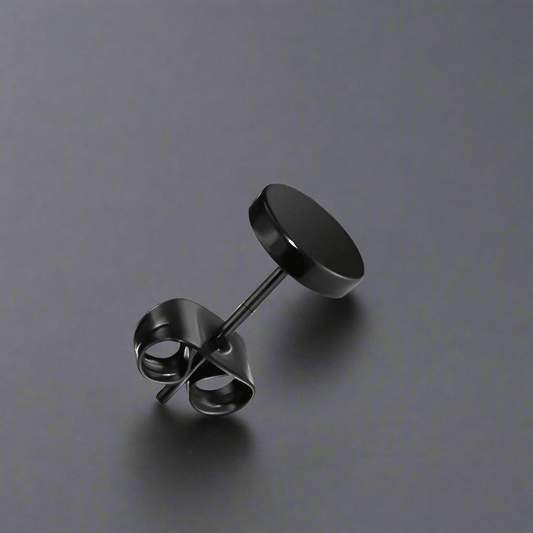 ORBIT BLACK - Pure Titanium Steel Piercing Ear Earrings for Men & Boys (2 Pcs) - THE MEN THING