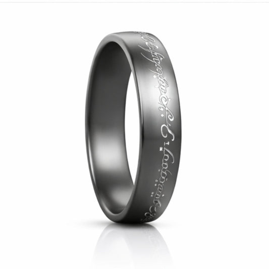 ORION SCRIPT - Black - Pure Stainless Steel Men’s Ring for Men & Boys (Size : 18-28) - THE MEN THING