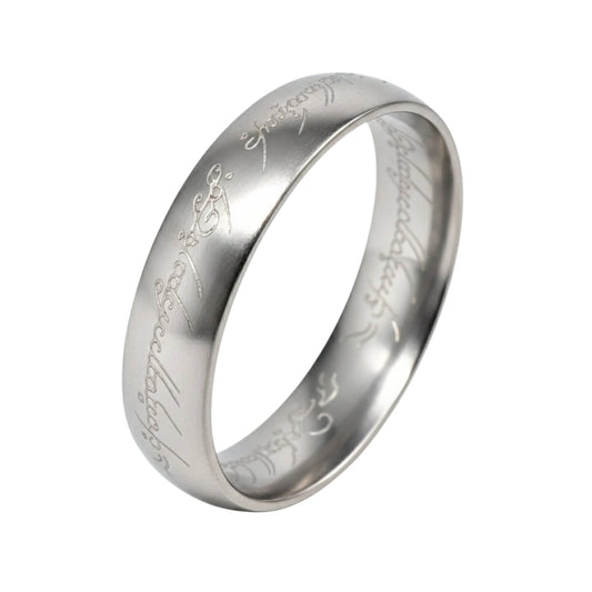 ORION SCRIPT - Steel - Pure Stainless Steel Men’s Ring for Men & Boys (Size : 18-22-27-29) - THE MEN THING