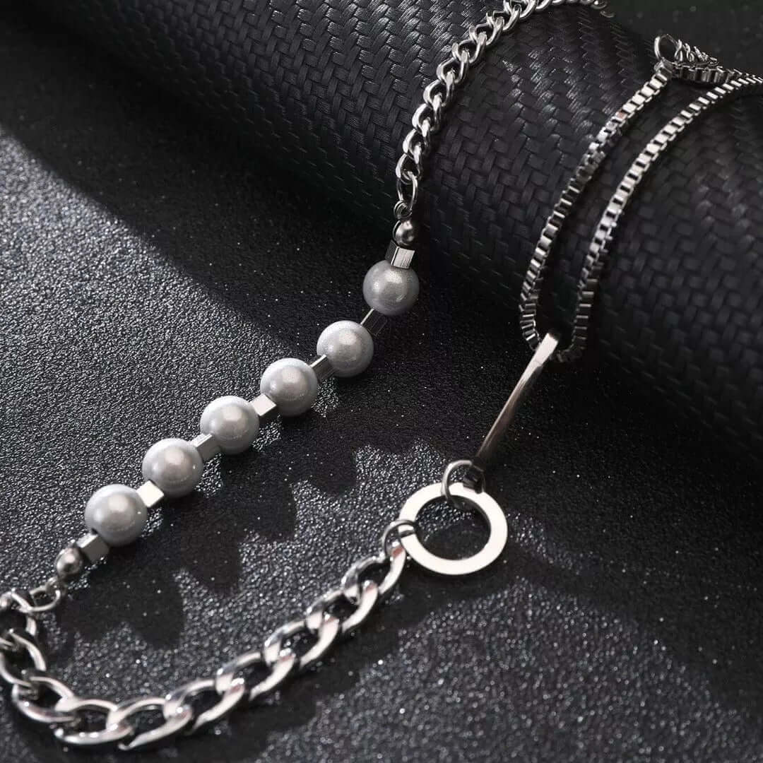 PEARL RUGGED - Pure Titanium Steel Necklace with 23 inch Cuban Chain for Men & Boys - THE MEN THING