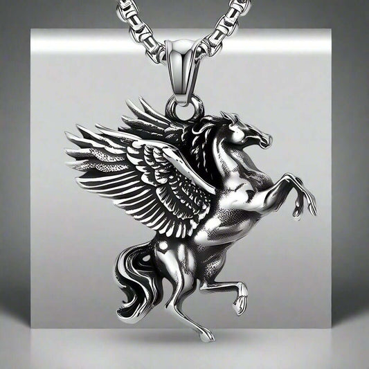 PEGASUS- Alloy Pendant with Pure Stainless Steel 24inch Round Box Chain for Men, European trending Style for Men & Boy — SS Pendant/ Necklace for Men | THE MEN THING