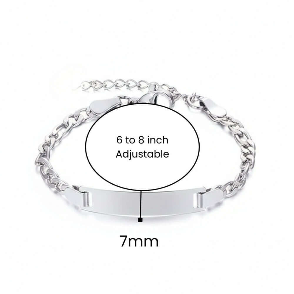 ENGRAVED - PRIME MONARCH - Pure Titanium Steel 6 to 8 inch Adjustable Bracelet for Men & Boys — Steel Bracelets for Men | THE MEN THING