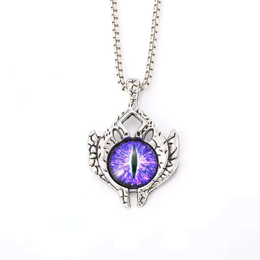 PURPLE-EYE PROTECT (T) - Pure Titanium Steel Pendant with Stainless Steel 24inch Round Box Chain, European trending Style for Men & Boy — SS Pendant/ Necklace for Men | THE MEN THING