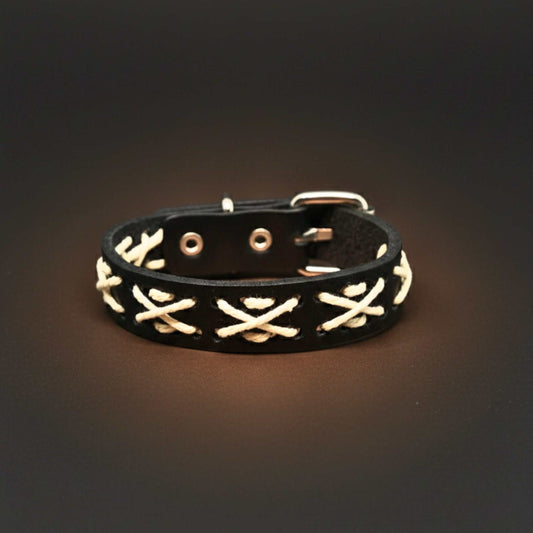 REBEL STITCH - 18mm Genuine Leather Adjustable Bracelet for Men & Boys (9 inch) — Leather Bracelet for Men | THE MEN THING