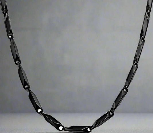 RICE CHAIN BLACK - Stainless Steel 24inch Chain - THE MEN THING