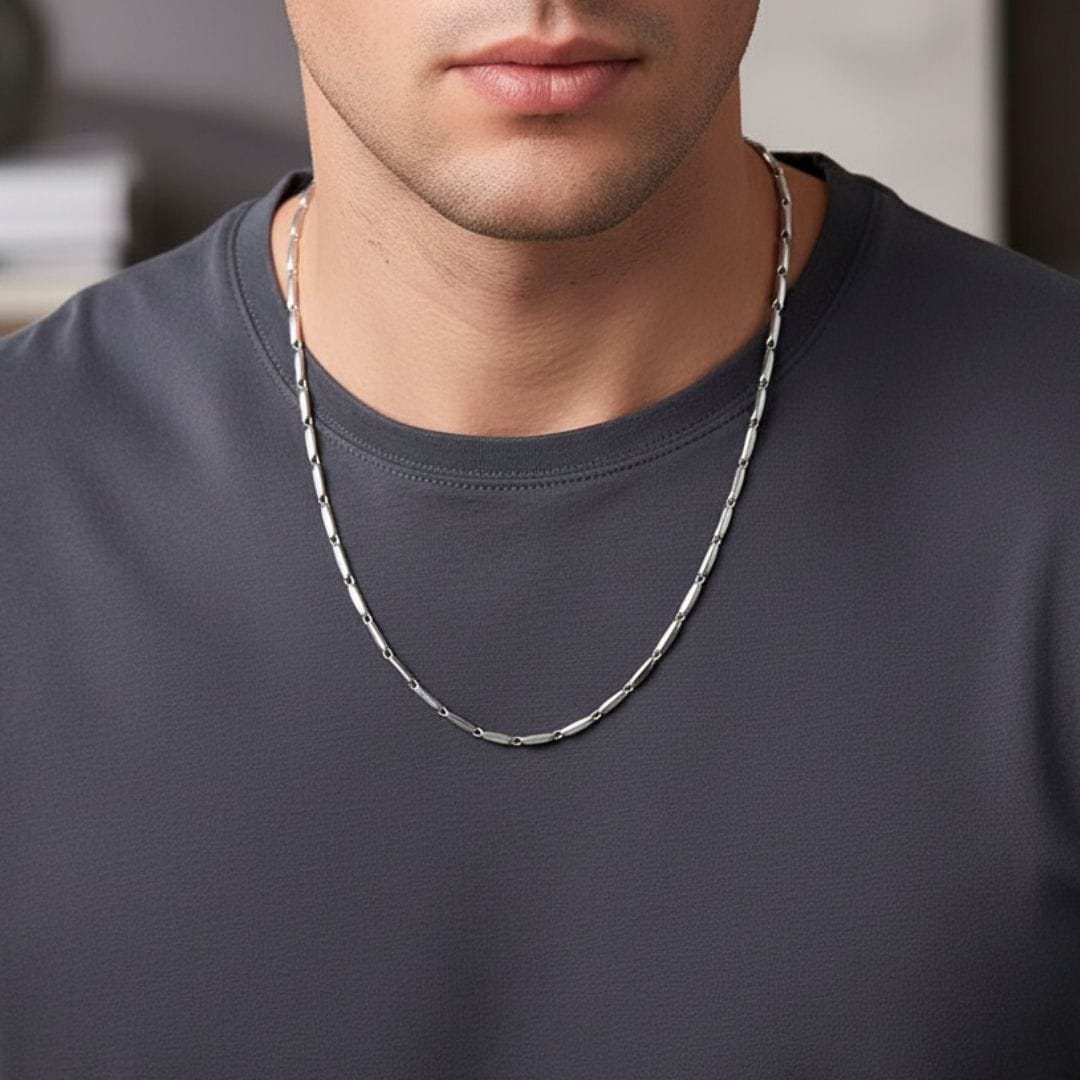 RICE CHAIN - Pure Stainless Steel 24inch - European Trending Style - Necklace for Men & Boy — Chain for Men | THE MEN THING