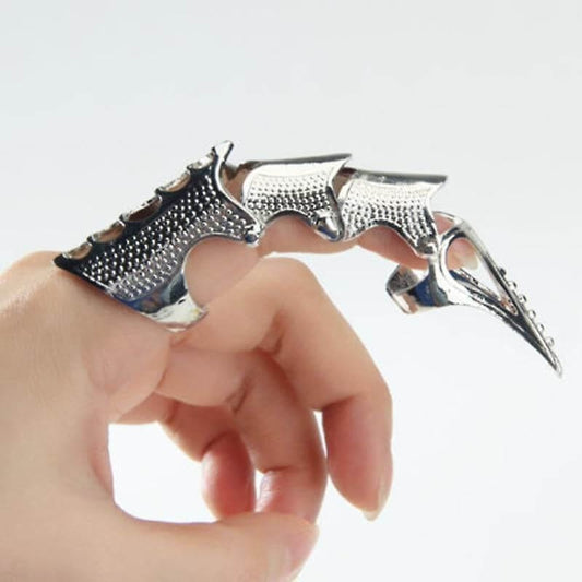 RINOSKIN - Silver Guard Adjustable Knuckle Joint Full Finger Ring for Men & Boys - THE MEN THING
