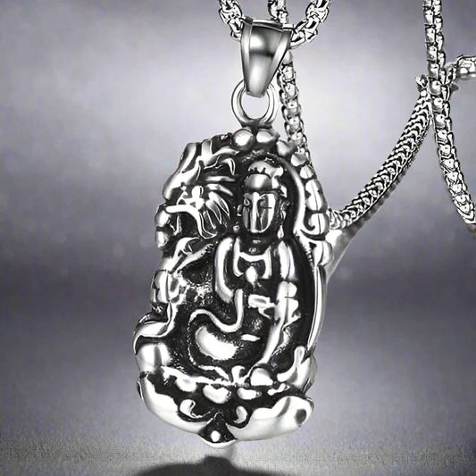 ROARING PEACE - Alloy Pendant with Pure Stainless Steel 24inch Round Box Chain, American trending Style for Men & Boy — SS Pendant/ Necklace for Men | THE MEN THING