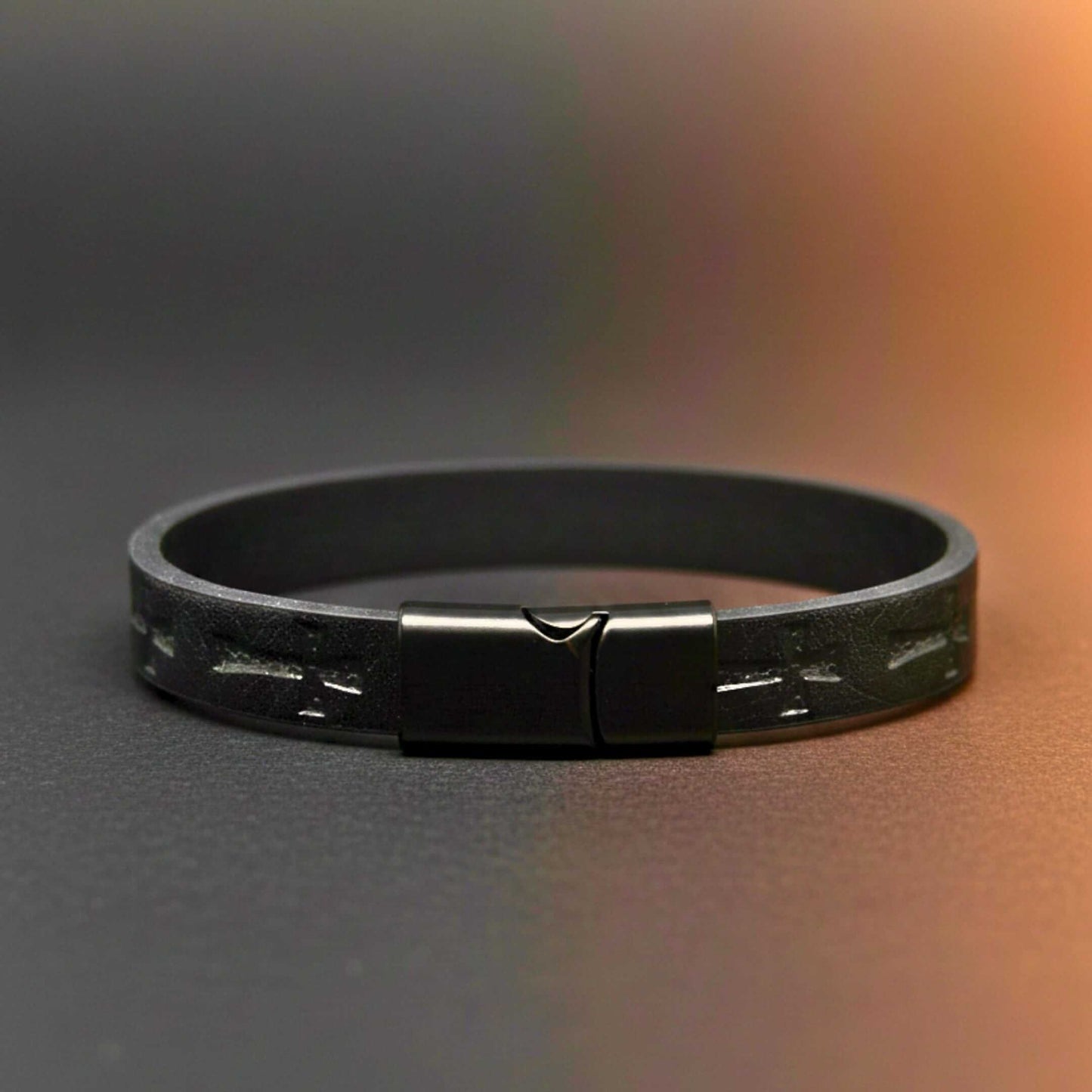 ROGUE BLACK CROSS - 10mm Genuine Leather Bracelet with Stainless Steel Magnetic Buckle for Men & Boys (8.5 inch) — Leather Bracelet for Men | THE MEN THING