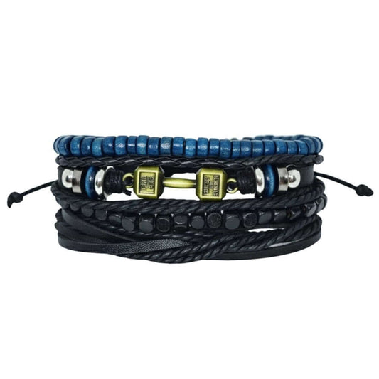 ROGUEFIT - 4 Pcs Genuine Leather Adjustable Bracelet Set for Men & Boys (8 inch) — Leather Bracelet for Men | THE MEN THING
