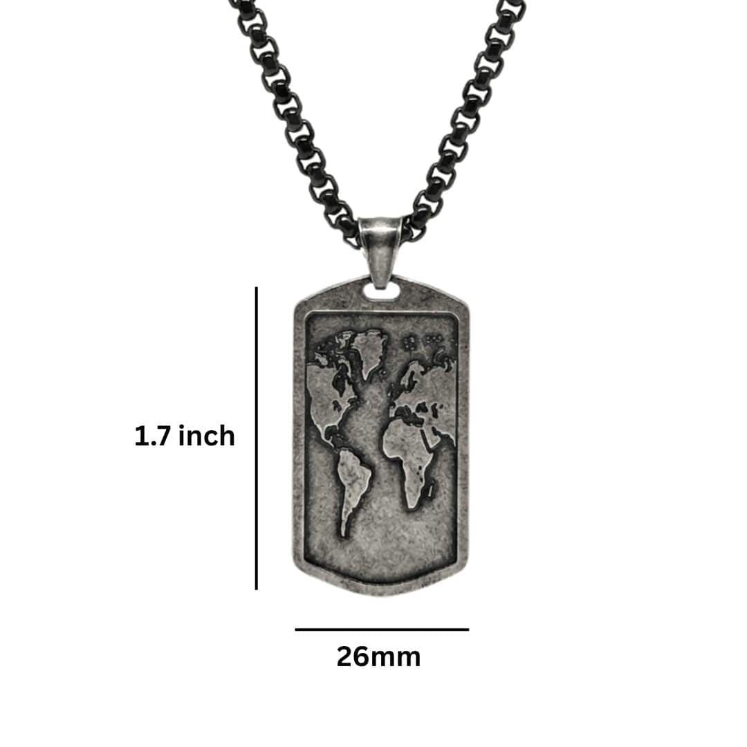 ROMAN REALM - 26mm Titanium Steel Pendant with 24inch Round Box 5mm Chain for Men & Boys - THE MEN THING