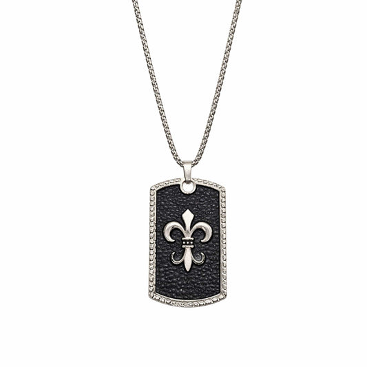 ROYAL FLEUR - 34mm Pure Titanium Steel Pendant with 27inch Round Box 3mm Chain for Men & Boys - THE MEN THING