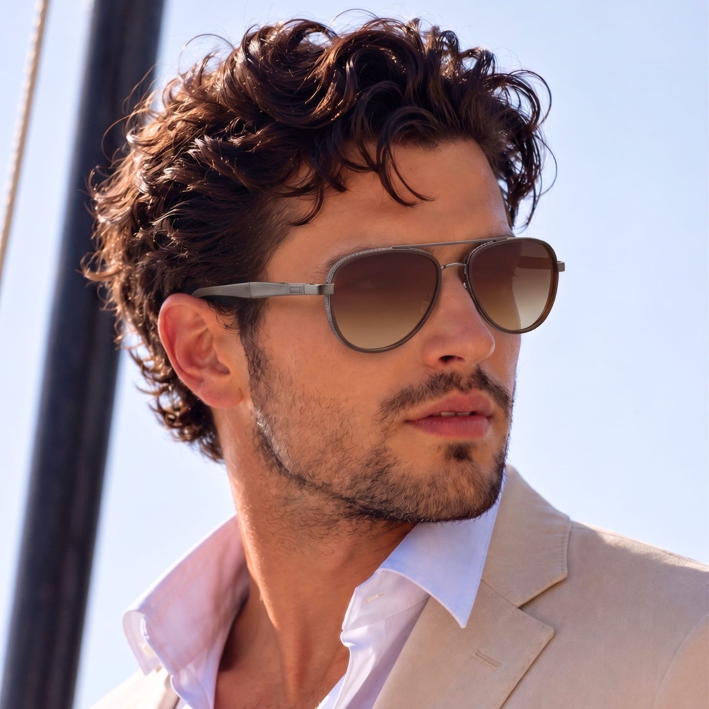 S15101 AURIX SHADES HD Polarized Sunglasses for Men - UV400 Protection, Stainless Steel Frame - THE MEN THING