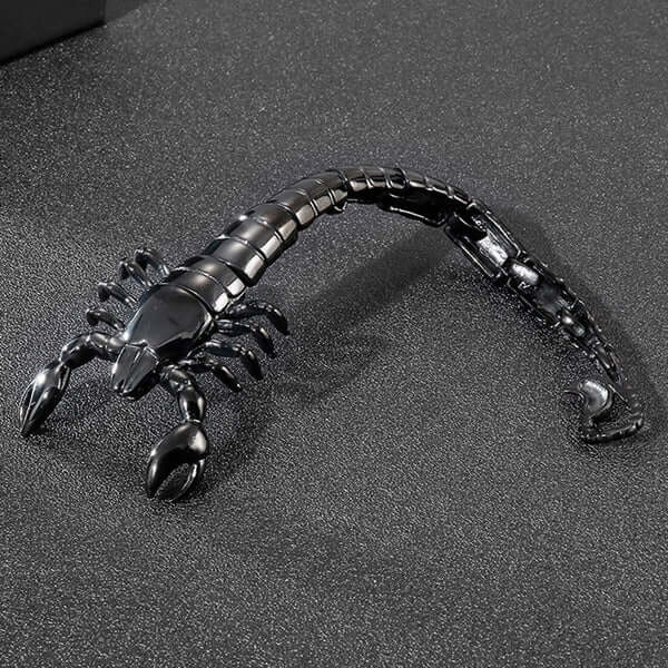 SCORPICOIL BLACK - 12mm Pure Titanium Steel Bracelet for Men & Boy (8inch) - THE MEN THING