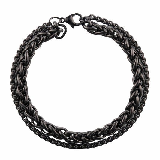 SHADOW FUSION - 8mm Titanium Steel Bracelet with Lobster Clasp for Men & Boy 8 inch - THE MEN THING