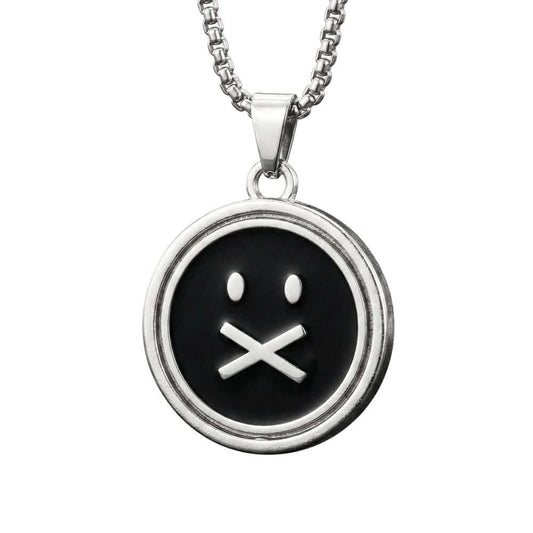SILENT ECHO - 27mm Pure Titanium Steel Pendant with 28inch Round Box 4mm Chain for Men & Boys — SS Pendant/ Necklace for Men | THE MEN THING