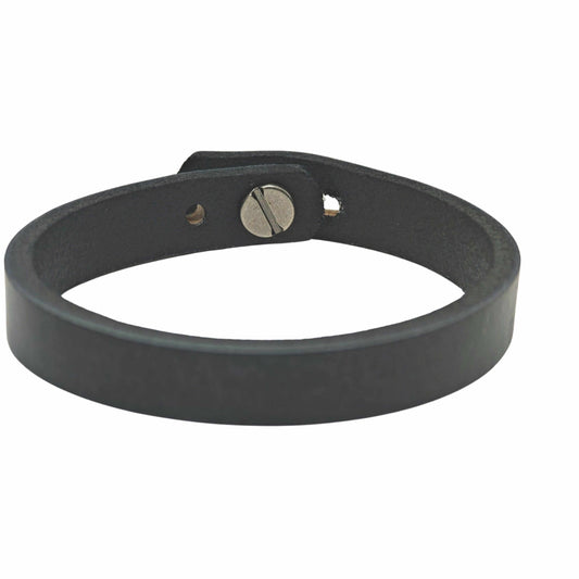 SILENT ROGUE STRAP - 12mm Genuine Leather Bracelet with Stainless Steel Stud button Closure for Men & Boys (8 inch) — Leather Bracelet for Men | THE MEN THING