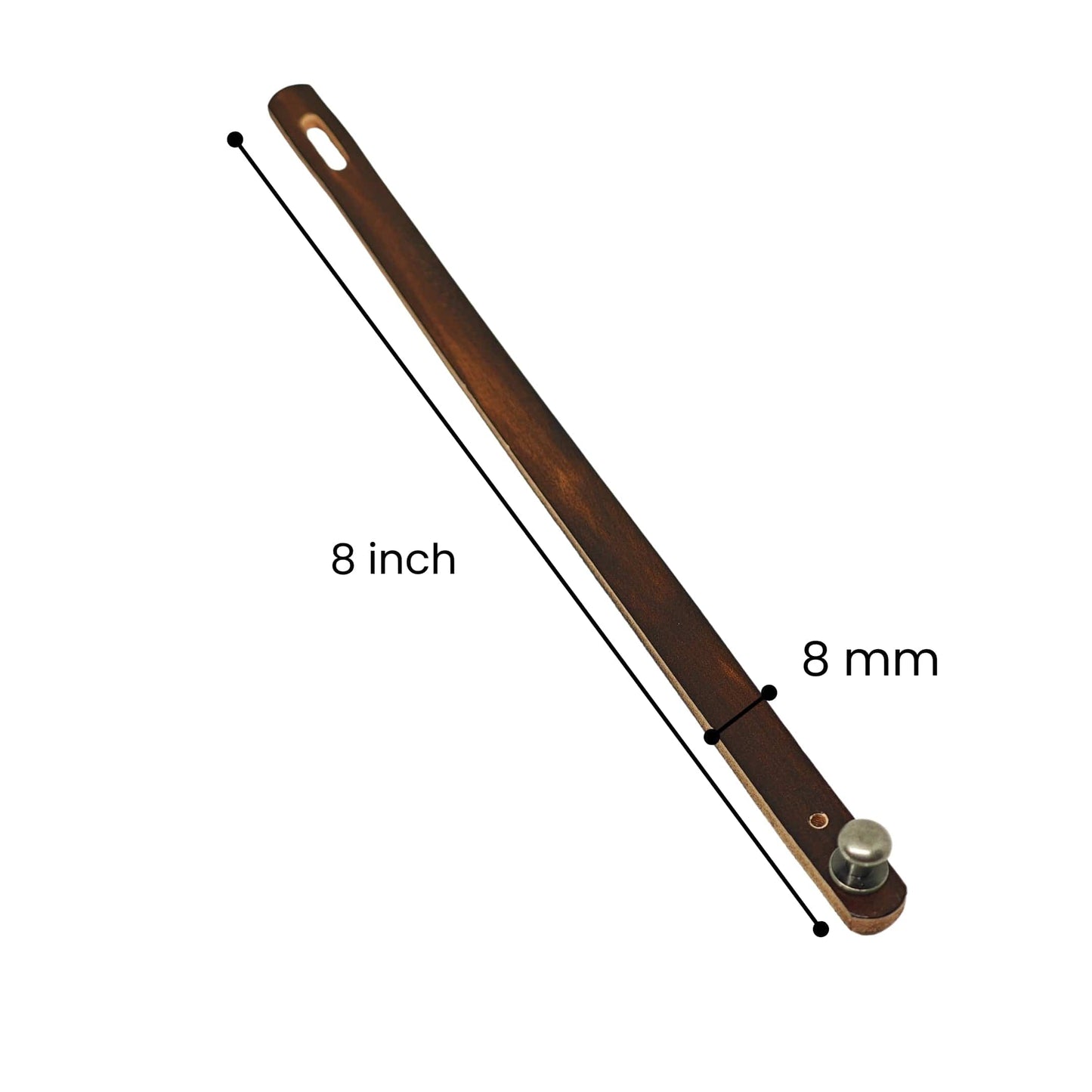 SILENT ROGUE STRAP - Dark Brown 12mm Genuine Leather Bracelet with Stainless Steel Stud button Closure for Men & Boys (8 inch) - THE MEN THING