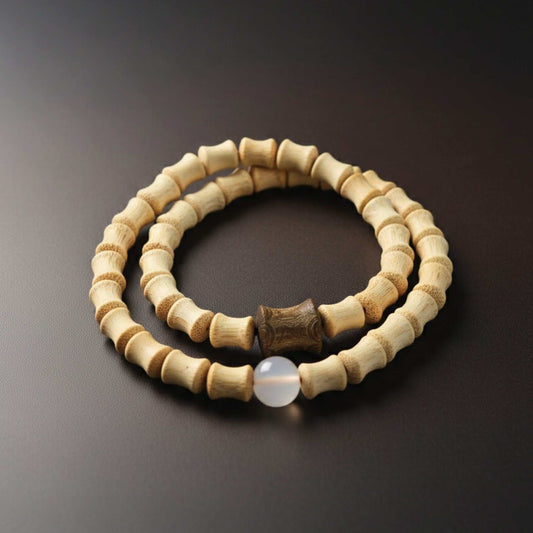SOLARA BEAD - 7mm Wooden Beads Bracelet with Natural Stone - Adjustable Bracelet — Bead Bracelet for Men | THE MEN THING