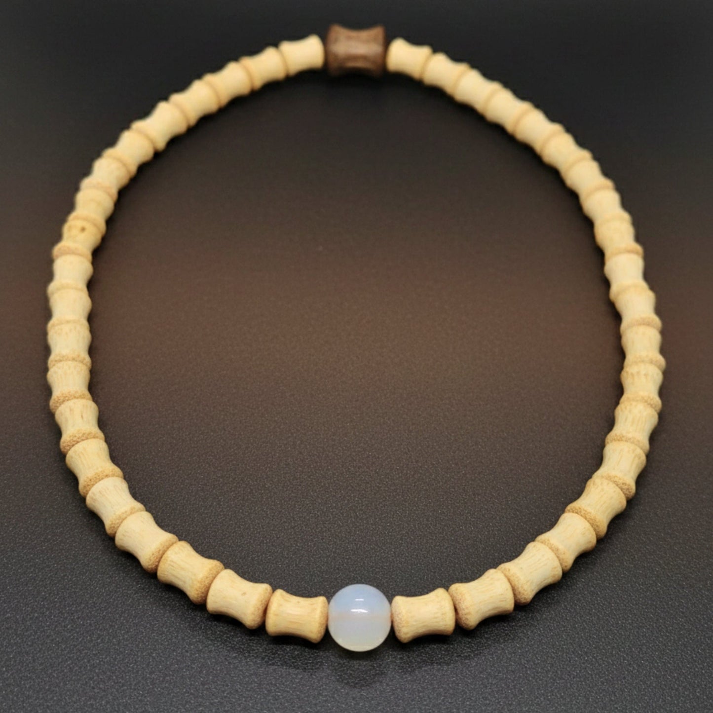 SOLARA BEAD - 7mm Wooden Beads Bracelet with Natural Stone - Adjustable Bracelet - THE MEN THING