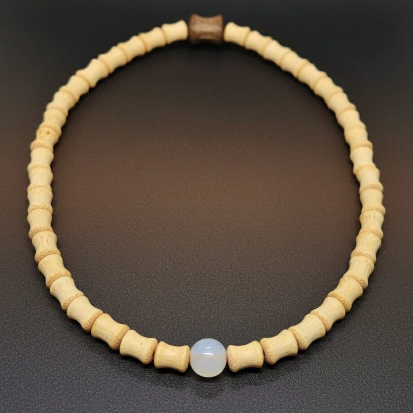 SOLARA BEAD - 7mm Wooden Beads Bracelet with Natural Stone - Adjustable Bracelet — Bead Bracelet for Men | THE MEN THING