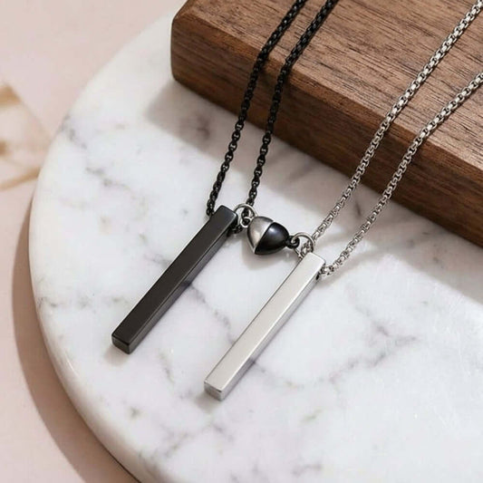 SOUNDWAVE HEART BAR - Pure Titanium Steel Pendant with 24inch with Adjustable Rope Round Box Chain for Men & Boys — SS Pendant/ Necklace for Men | THE MEN THING