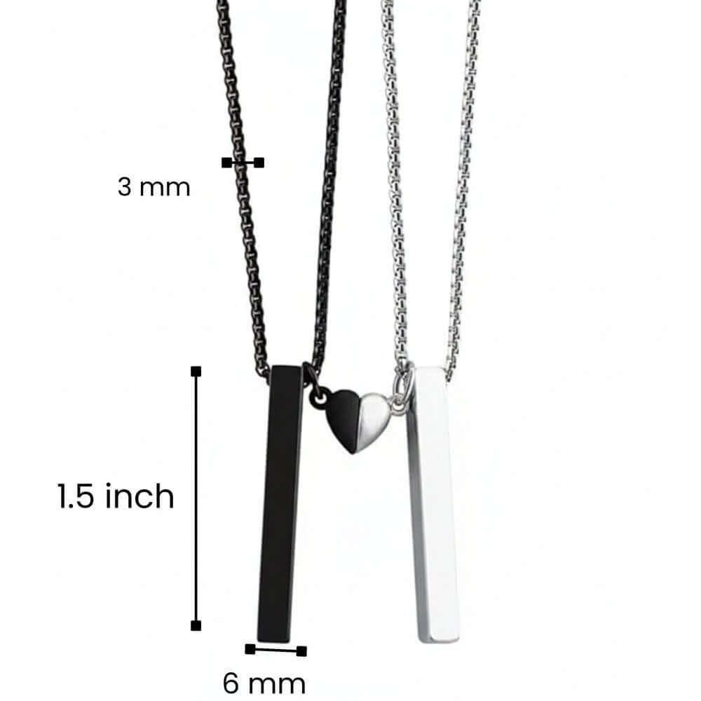 SOUNDWAVE HEART BAR - Pure Titanium Steel Pendant with 24inch with Adjustable Rope Round Box Chain for Men & Boys — SS Pendant/ Necklace for Men | THE MEN THING