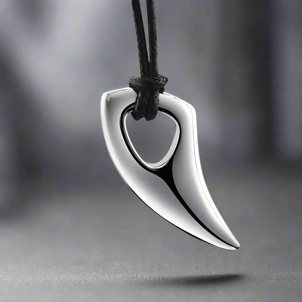 SPIKE EDGE - Titanium Steel Pendant with Adjustable Rope Chain for Men & Boys — Leather Necklace for Men | THE MEN THING