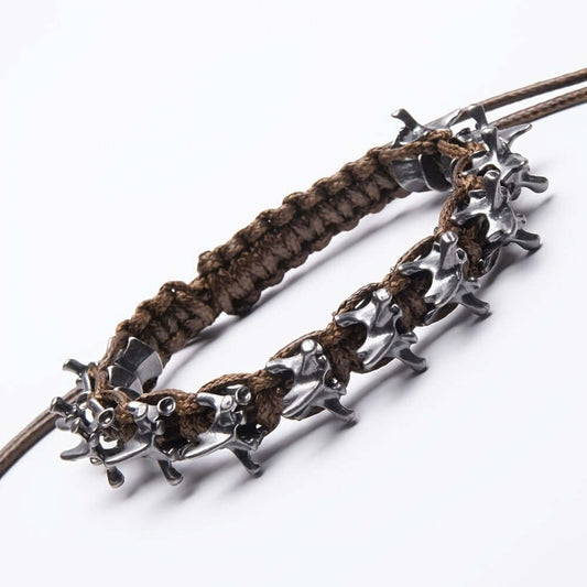 SPINECLAW - BROWN - Genuine Braided Leather Adjustable Bracelet for Men & Boys — Leather Bracelet for Men | THE MEN THING