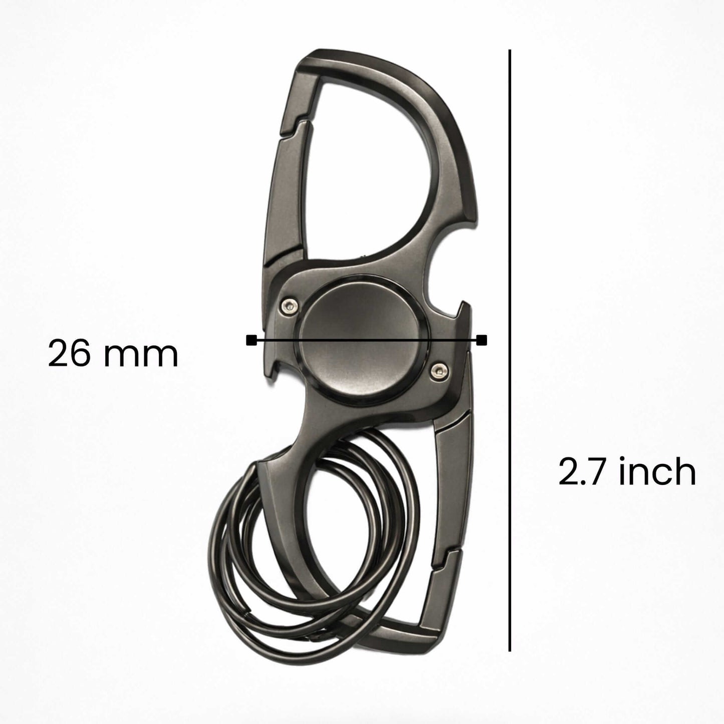 SPINEX DUAL - GUNMETAL GREY - Stainless Steel Keychain for Men & Boy — KeyChains for Men | THE MEN THING