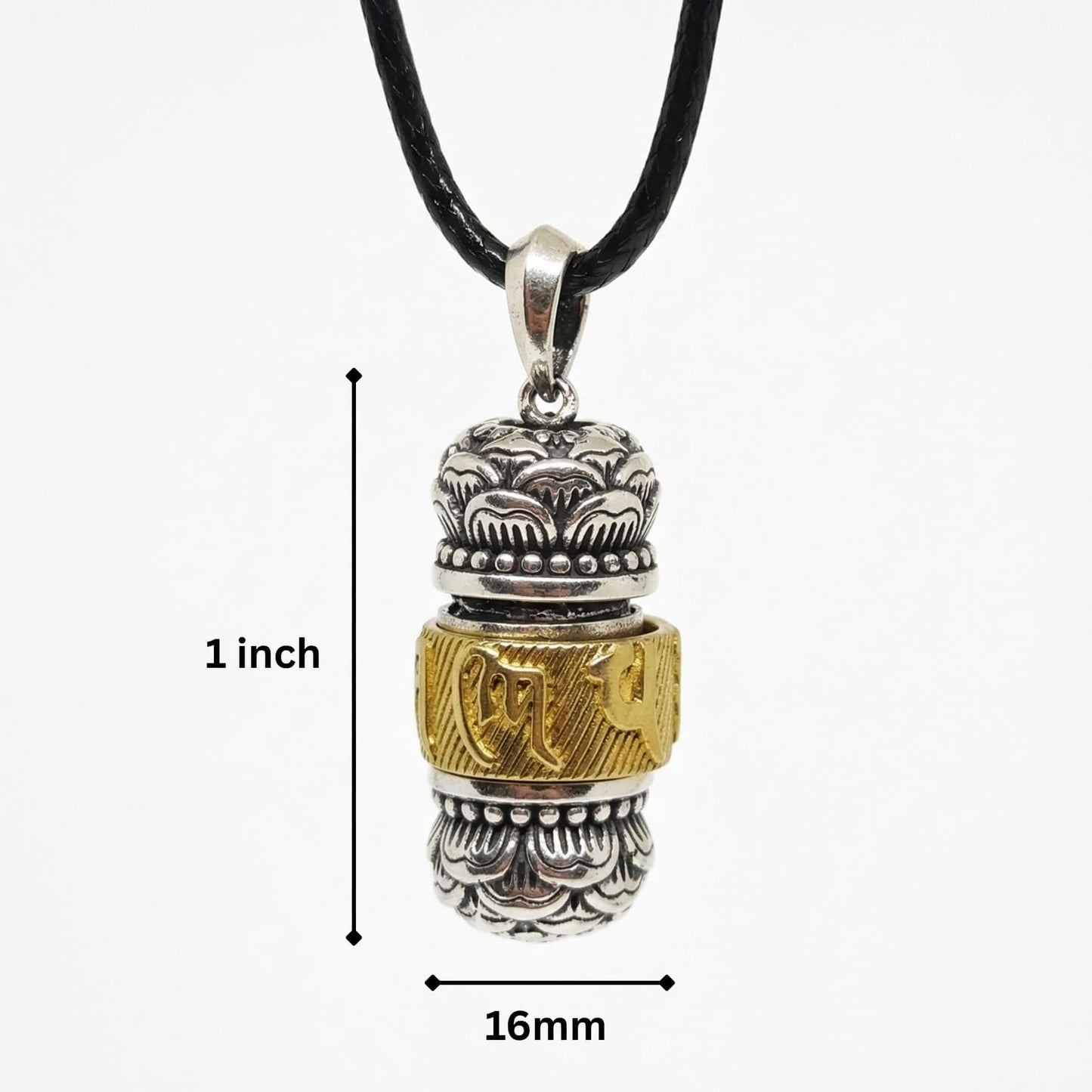 SPIRITUAL ZEN WHEEL - 16mm Pure Titanium Steel Pendant with 24 to 26inch Adjustable Leather Rope Necklace for Men & Boys — Leather Necklace for Men | THE MEN THING